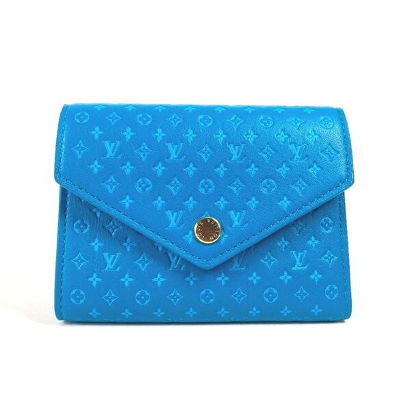 LOUIS VUITTON Blue Leather Wallet - Picture 1 of 14